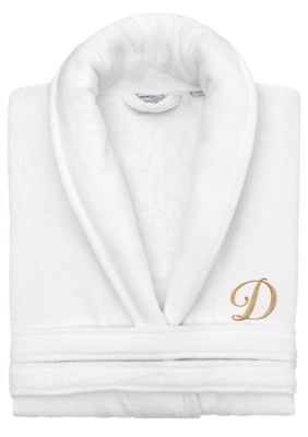 Linum Home Textiles Personalized Unisex Anovia Velour Bathrobe, L/XL