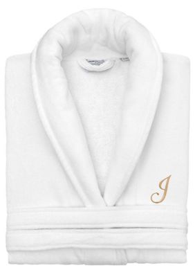 Linum Home Textiles Personalized Unisex Anovia Velour Bathrobe, L/XL