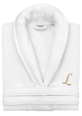 Linum Home Textiles Personalized Unisex Anovia Velour Bathrobe, L/XL