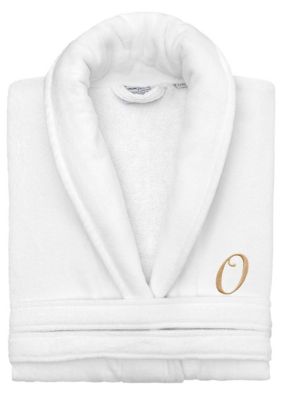 Linum Home Textiles Personalized Unisex Anovia Velour Bathrobe, L/XL