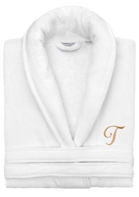 Linum Home Textiles Personalized Unisex Anovia Velour Bathrobe, L/XL