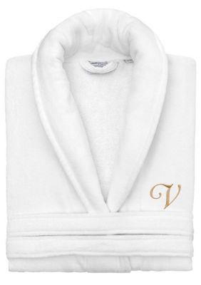 Linum Home Textiles Personalized Unisex Anovia Velour Bathrobe, S/M
