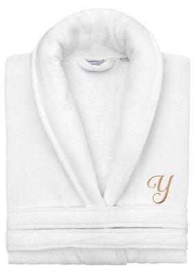 Linum Home Textiles Personalized Unisex Anovia Velour Bathrobe, L/XL