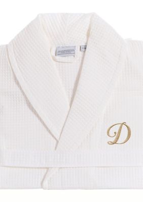 Linum Home Textiles Personalized Unisex Waffle Weave Bathrobe, S/M