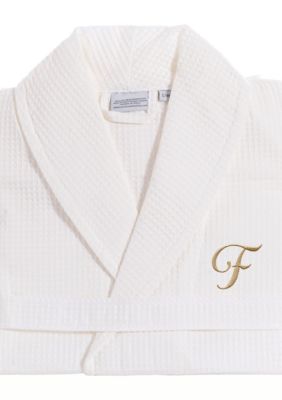 Linum Home Textiles Personalized Unisex Waffle Weave Bathrobe, S/M