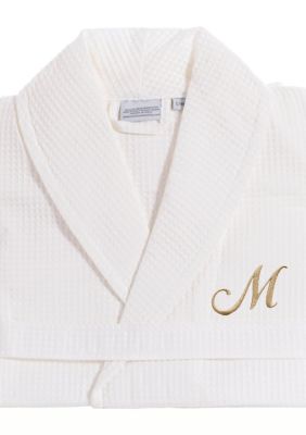 Linum Home Textiles Personalized Unisex Waffle Weave Bathrobe, L/XL