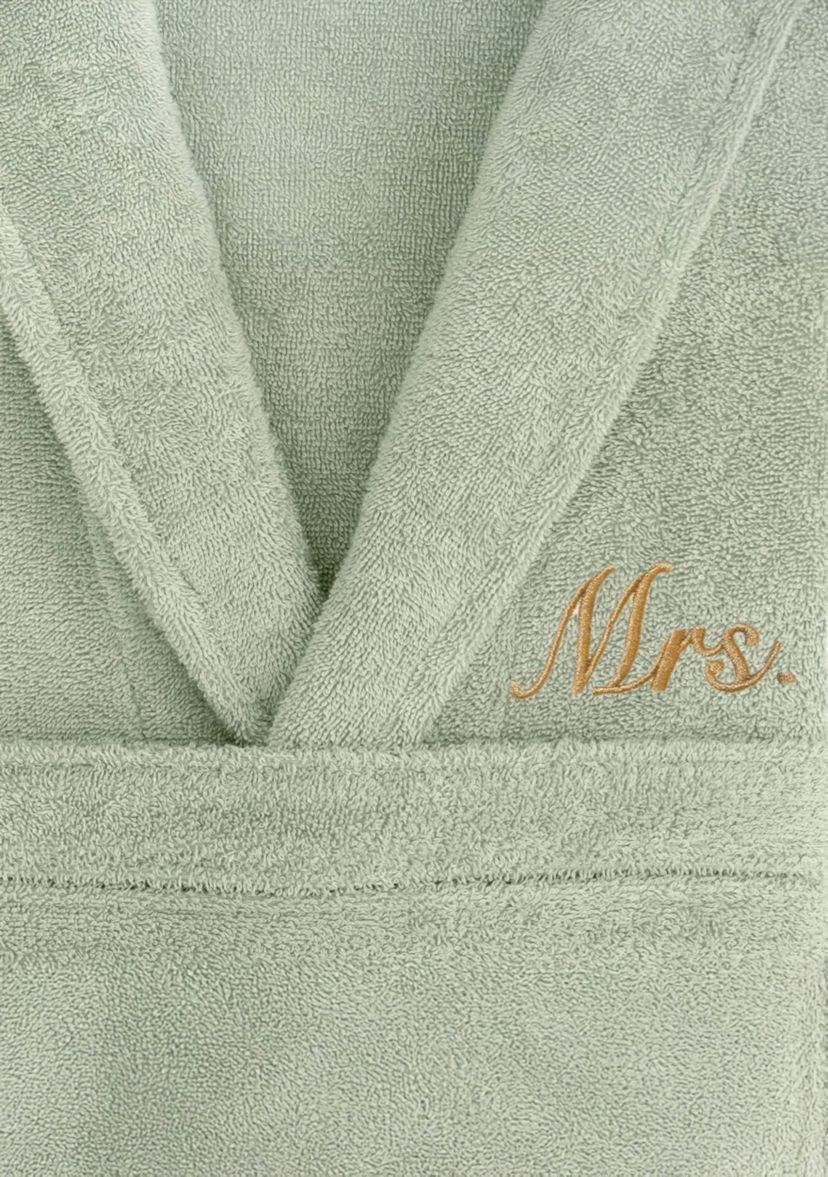 Terry Bathrobe Embroidered with Mrs Design
