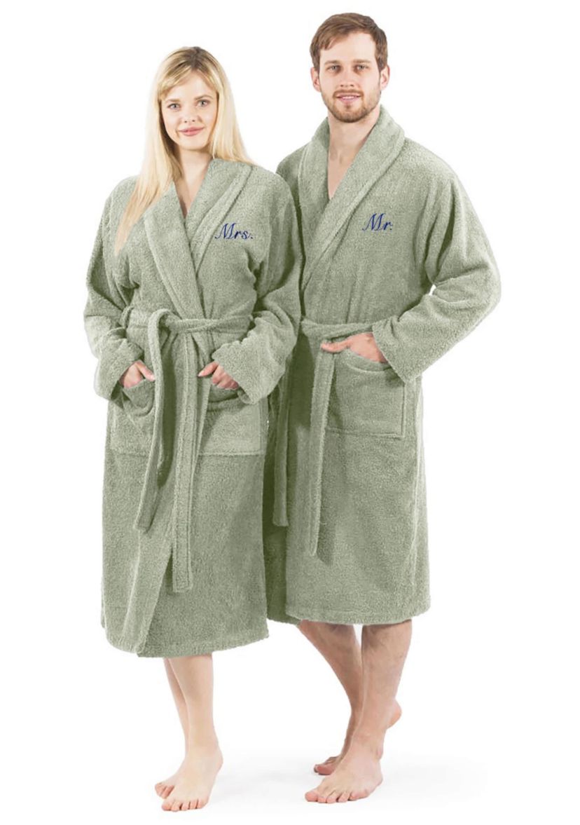 Terry Bathrobe Embroidered with Mrs Design
