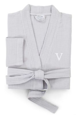 Linum Home Textiles Personalized Unisex Smyrna Bathrobe, L/XL