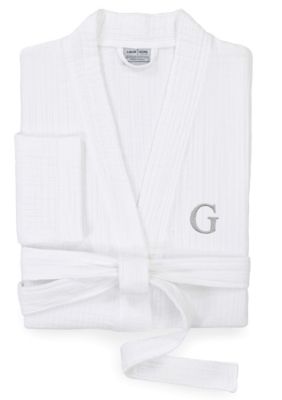 Linum Home Textiles Personalized Unisex Smyrna Bathrobe, L/XL