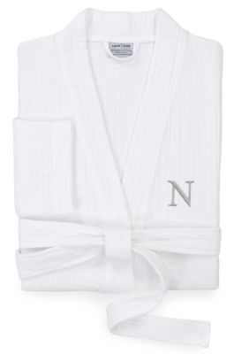 Linum Home Textiles Personalized Unisex Smyrna Bathrobe, L/XL