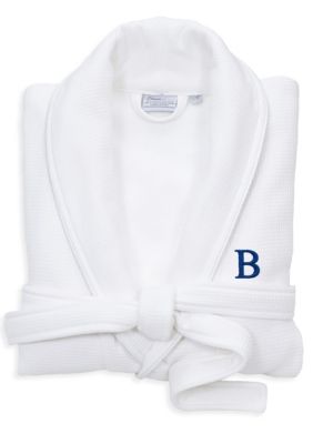 Linum Home Textiles Personalized Unisex Waffle Terry Bathrobe, S/M