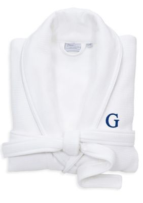 Linum Home Textiles Personalized Unisex Waffle Terry Bathrobe, L/XL