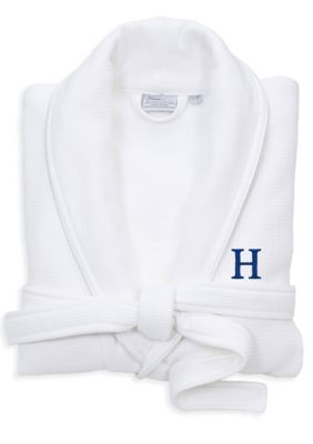 Linum Home Textiles Personalized Unisex Waffle Terry Bathrobe, S/M