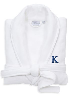 Linum Home Textiles Personalized Unisex Waffle Terry Bathrobe, S/M
