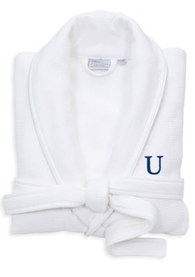 Linum Home Textiles Personalized Unisex Waffle Terry Bathrobe, S/M