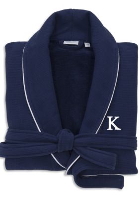 Linum Home Textiles Personalized Unisex Waffle Terry Bathrobe, S/M
