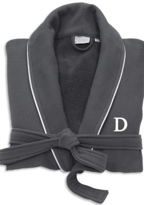 Linum Home Textiles Personalized Unisex Waffle Terry Bathrobe, S/M