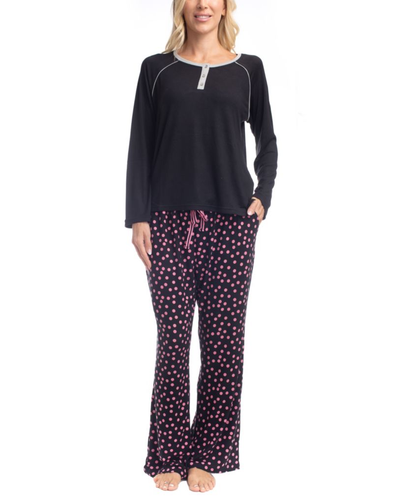 Goodnight Kiss Cherry & Merry Henley PJ Set