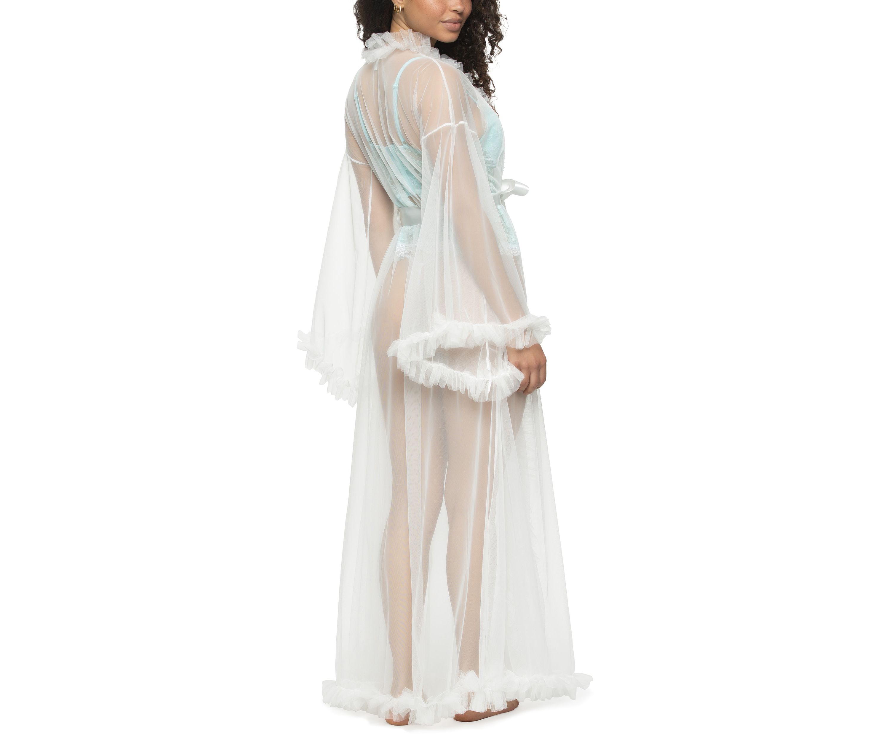 Veil Tulle Ruffle Robe