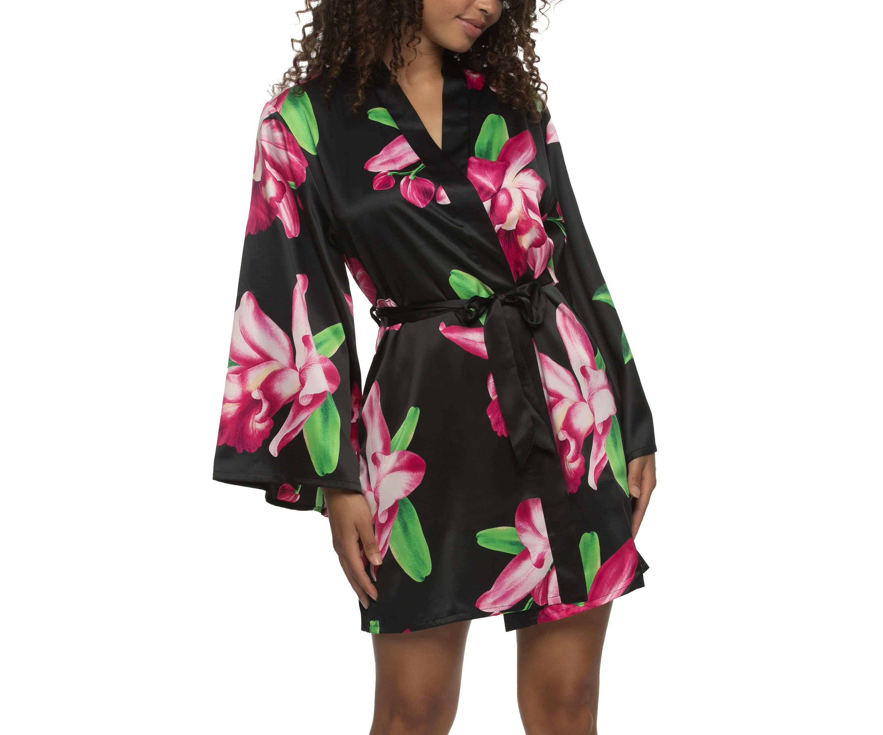 Adrienne Printed Satin Kimono