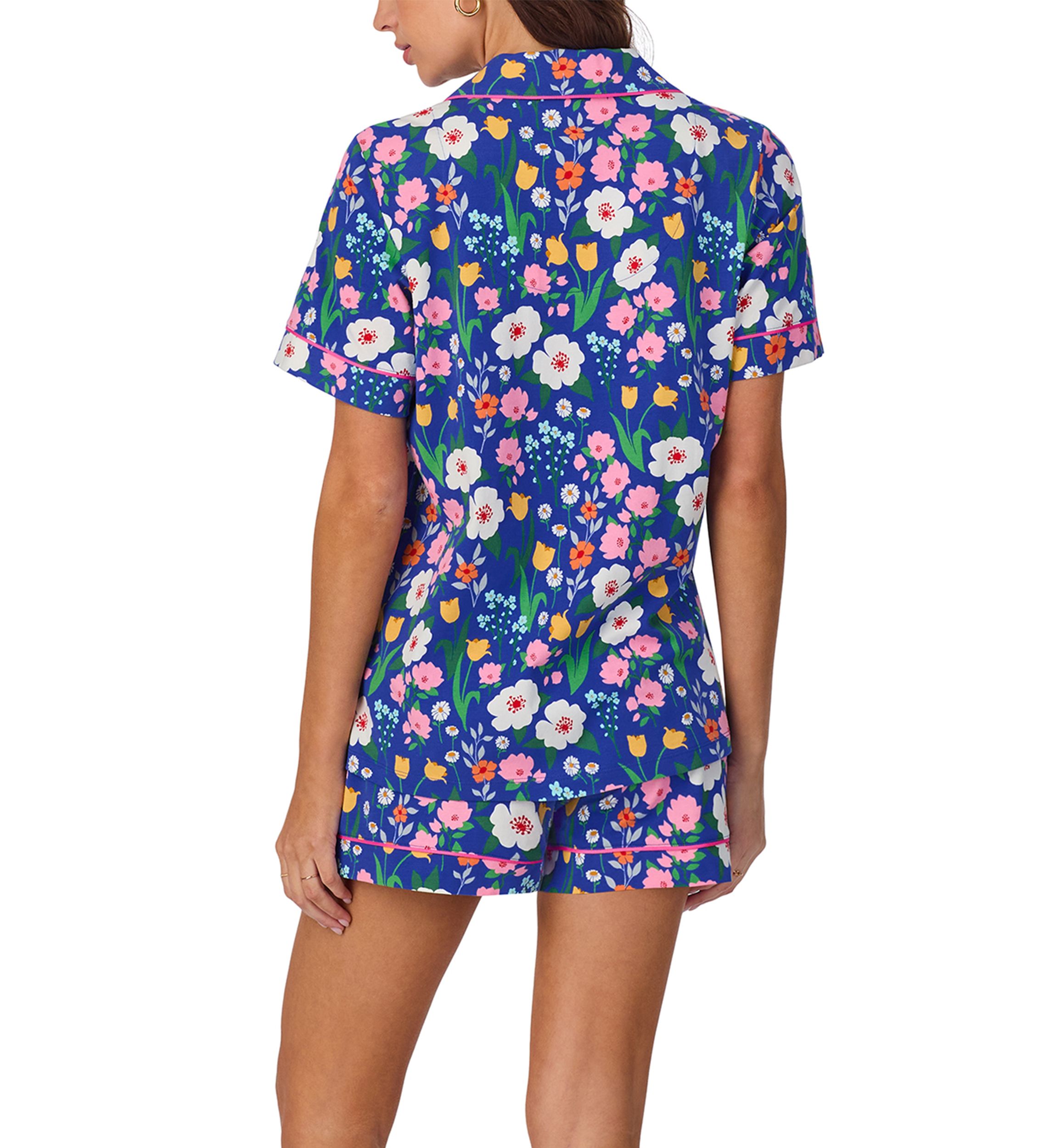 Cotton Knit Short Sleeve Boxer Pajama Set