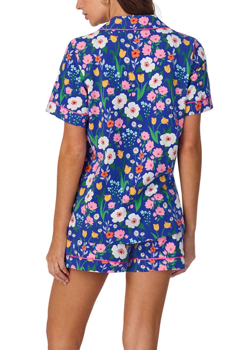 Cotton Knit Short Sleeve Boxer Pajama Set