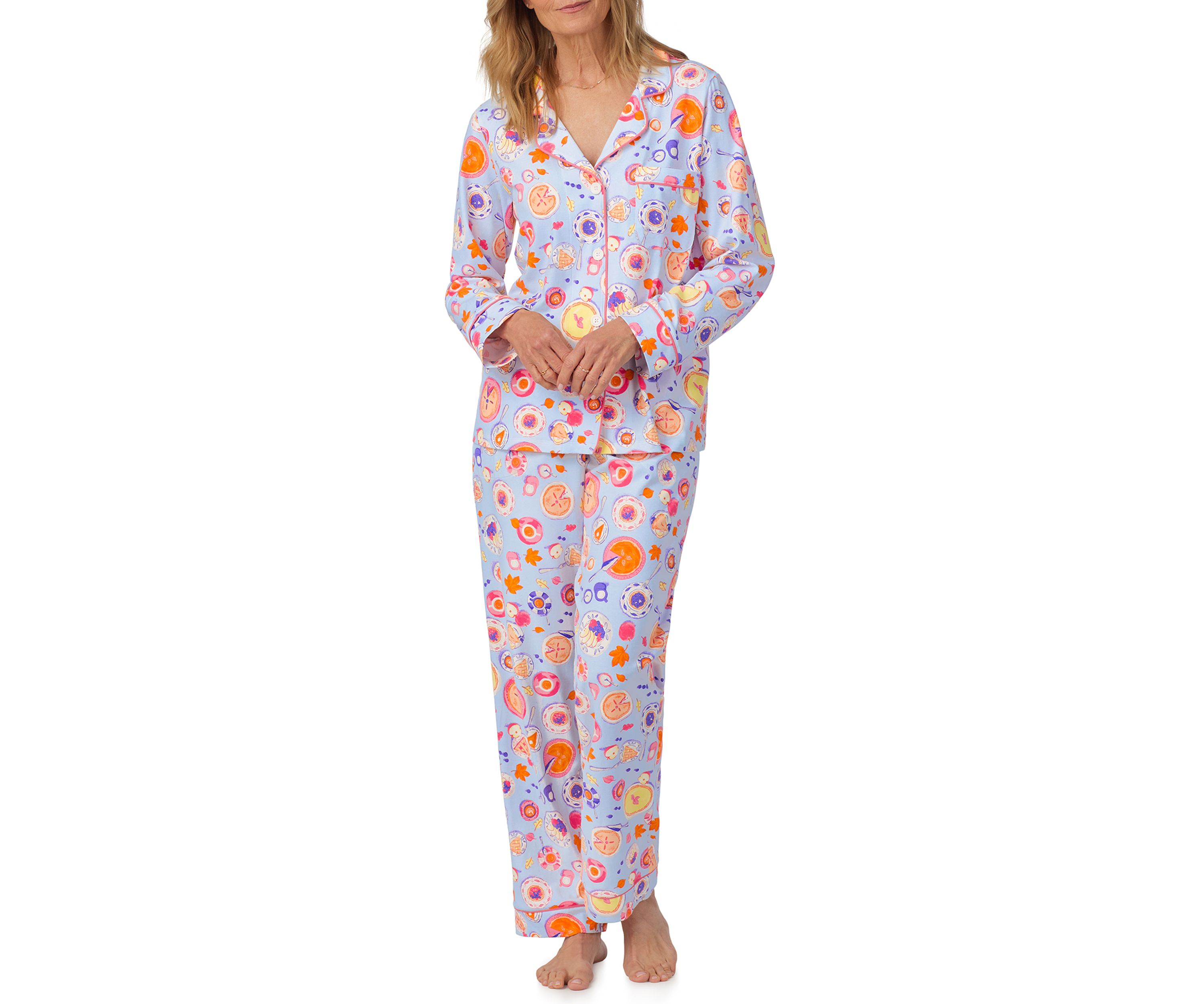 Long Sleeve Classic Stretch Jersey Pajama Set 