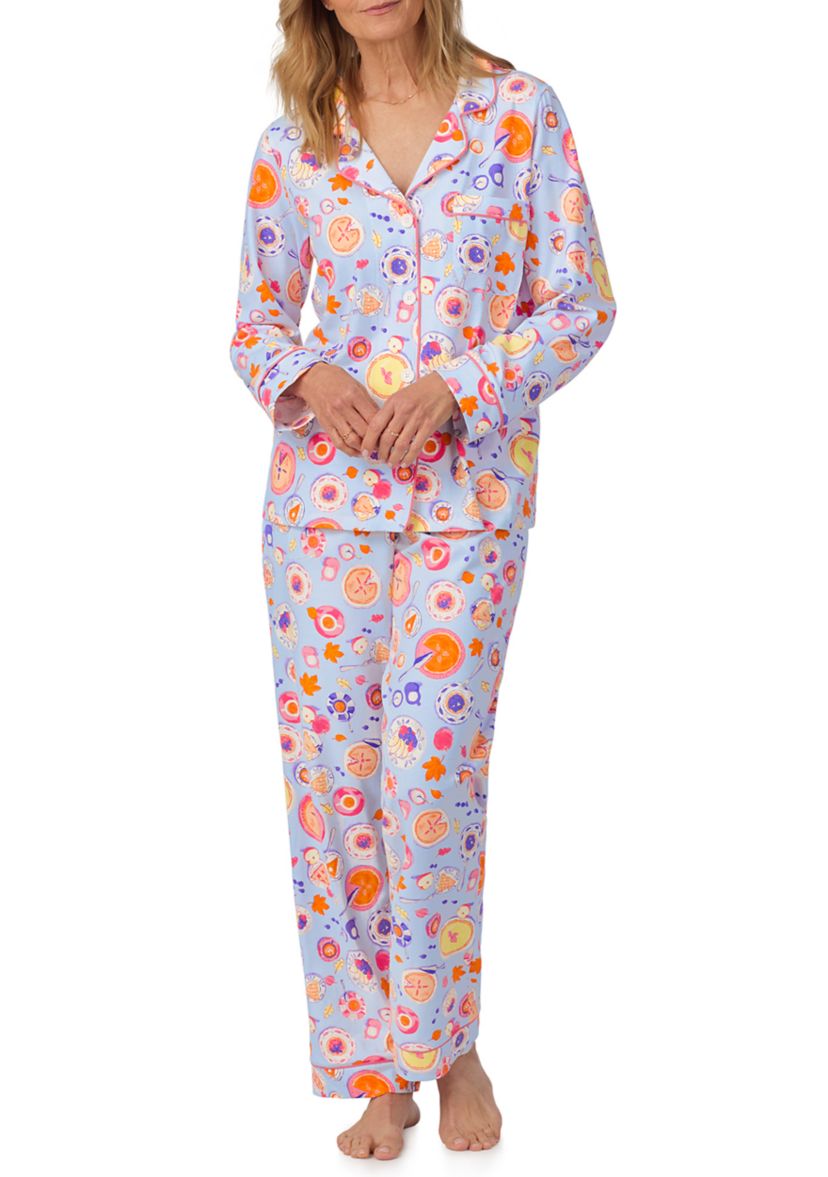 Long Sleeve Classic Stretch Jersey Pajama Set 