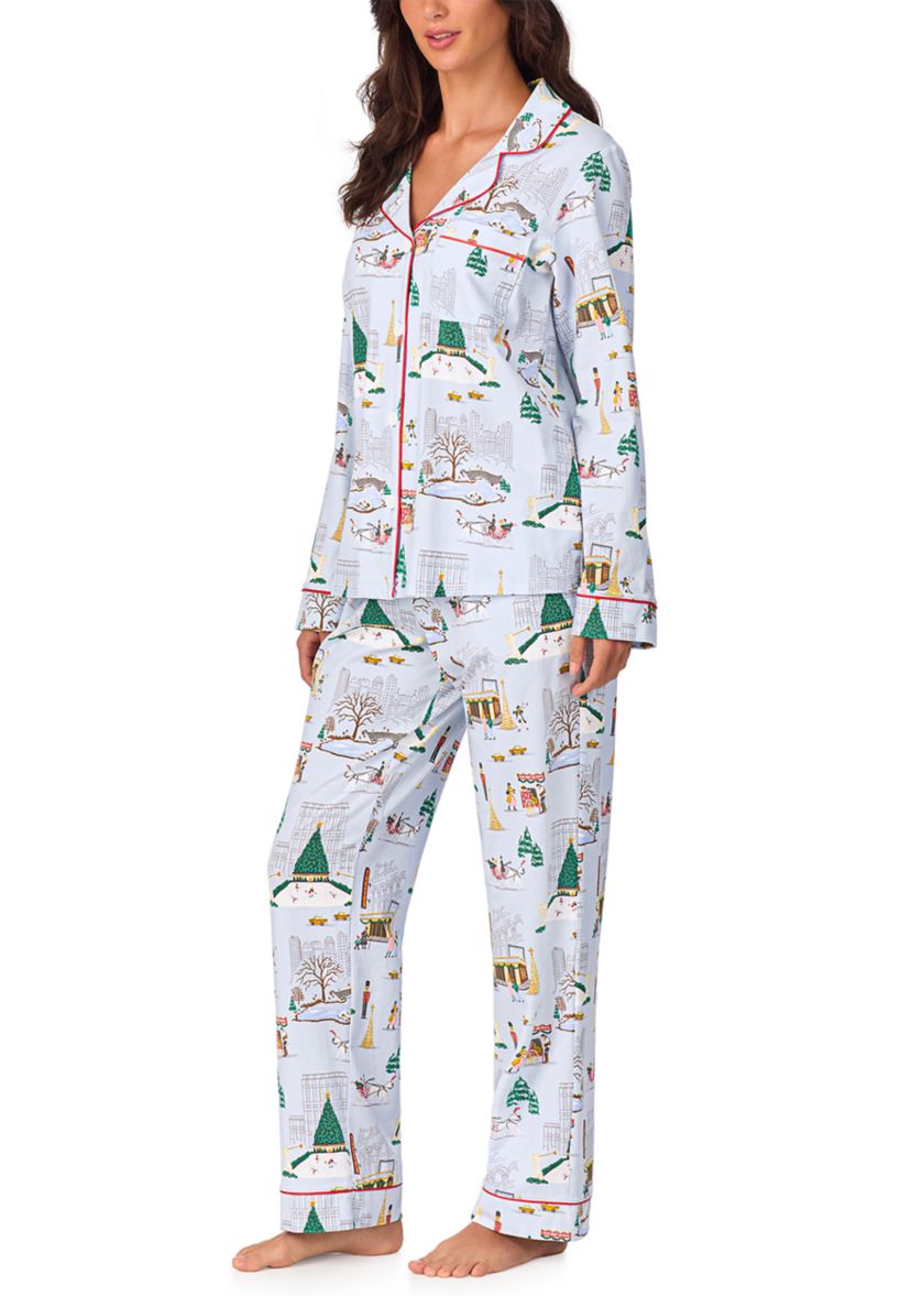 Long Sleeve Notch Pajama Set