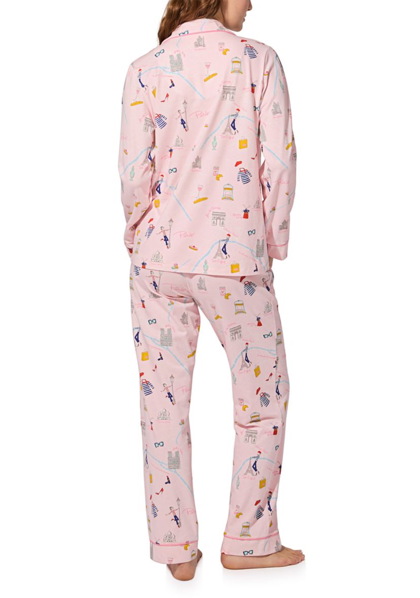 Cotton Knit Long Sleeve Long Pants Pajama Set