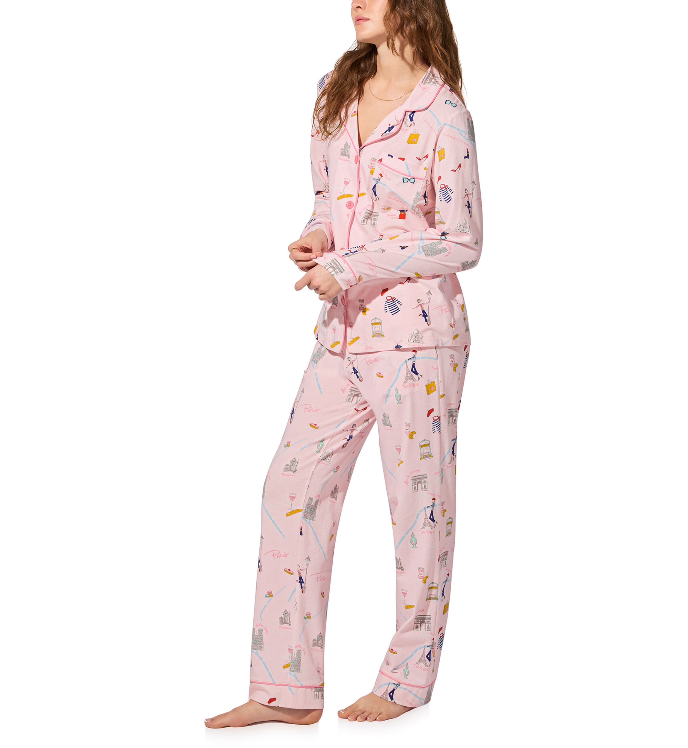 Cotton Knit Long Sleeve Long Pants Pajama Set