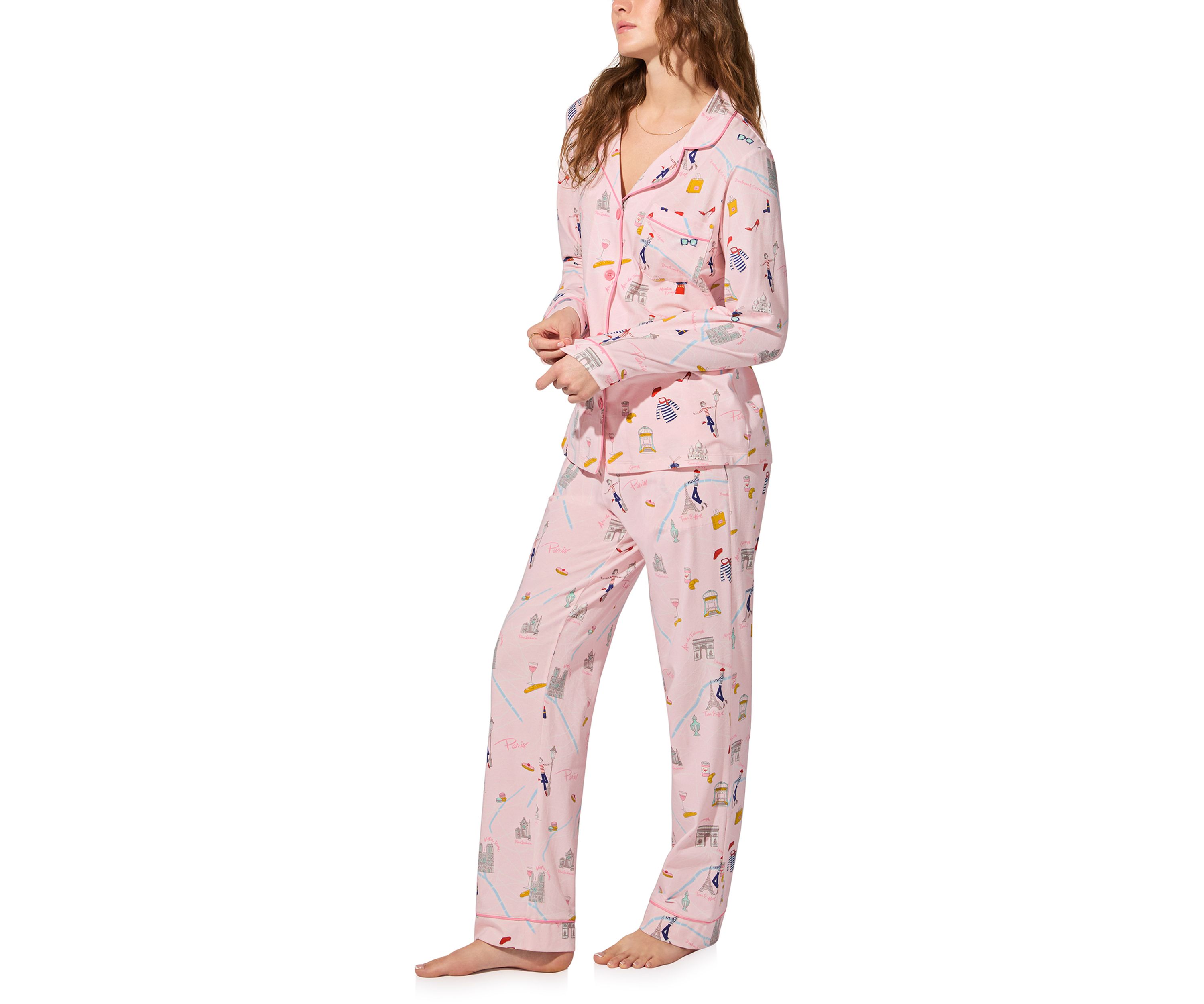 Cotton Knit Long Sleeve Long Pants Pajama Set