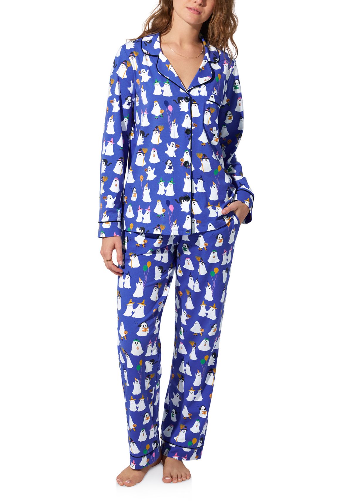 Cotton Knit Long Sleeve Long Pants Pajama Set