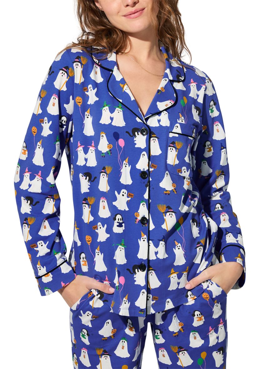 Cotton Knit Long Sleeve Long Pants Pajama Set