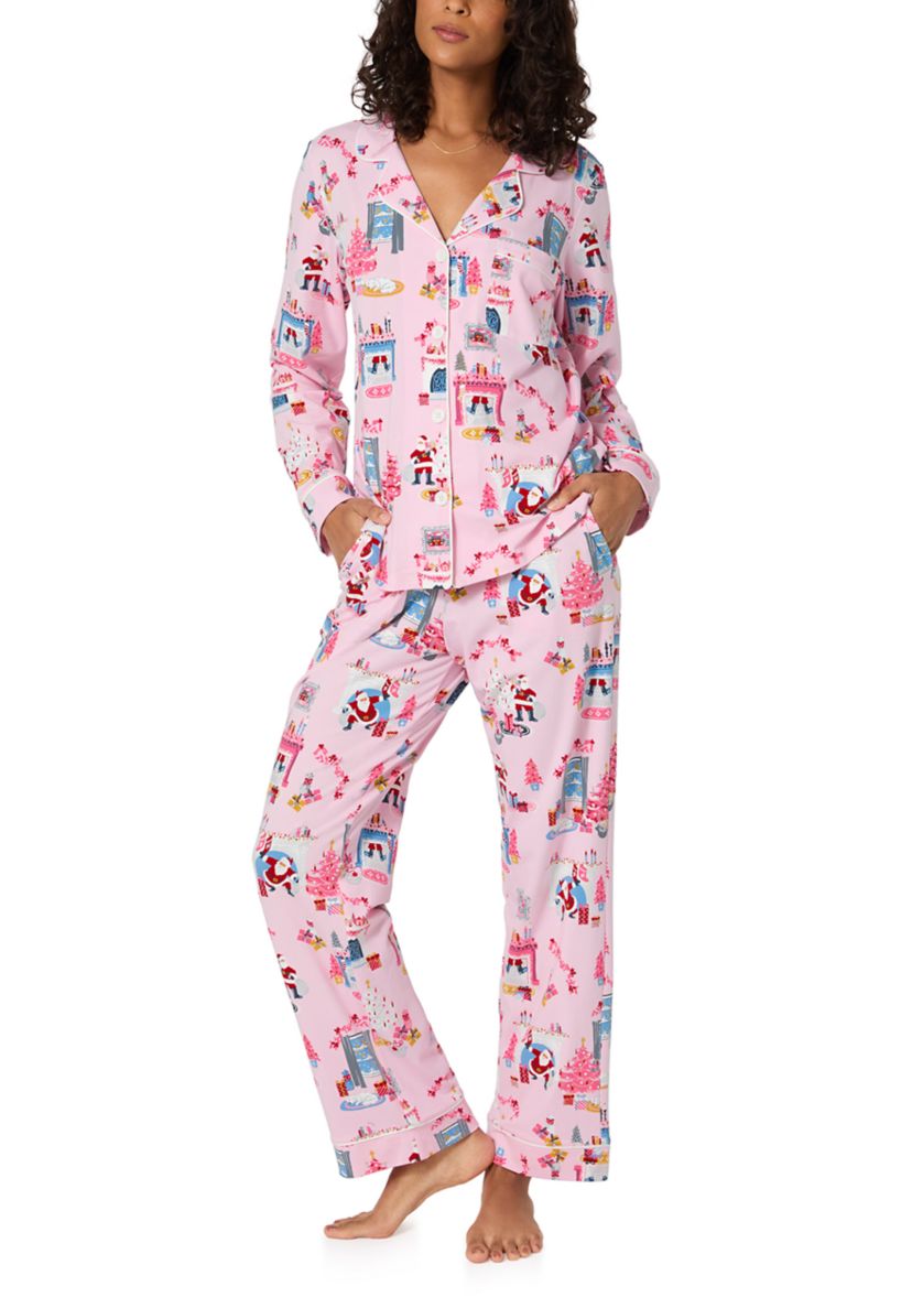 Cotton Knit Long Sleeve Long Pant Pajama Set
