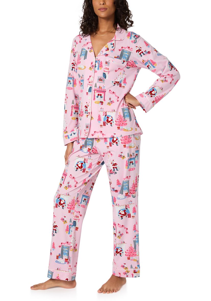 Cotton Knit Long Sleeve Long Pant Pajama Set