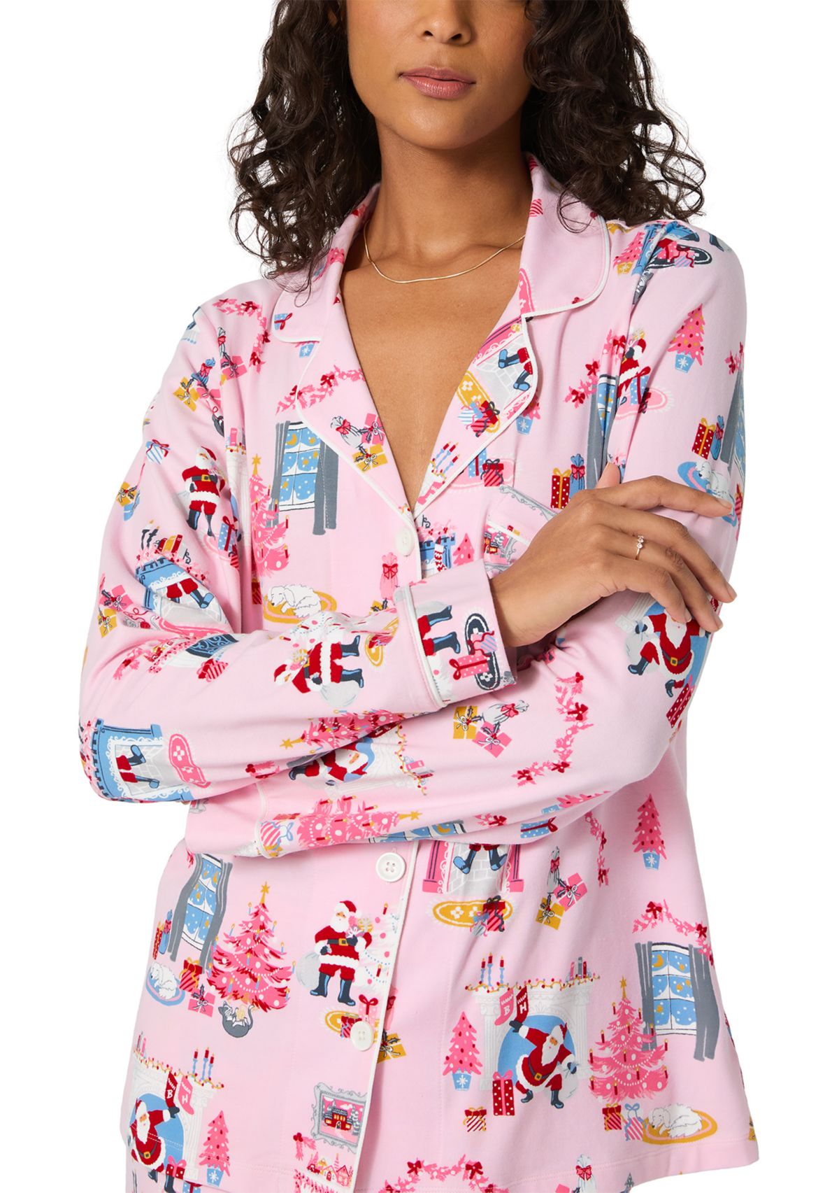 Cotton Knit Long Sleeve Long Pant Pajama Set