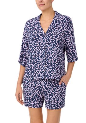 Printed Notch Pajama Set