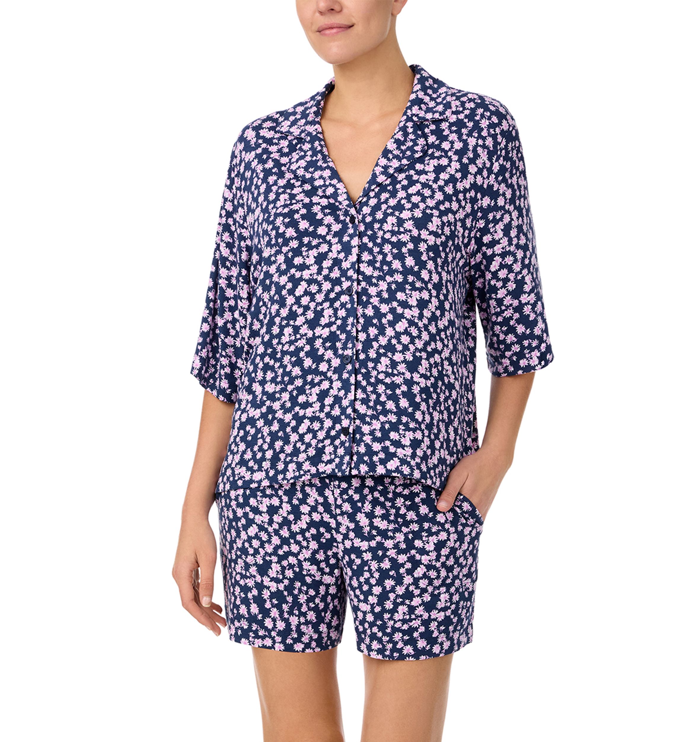 Printed Notch Pajama Set 