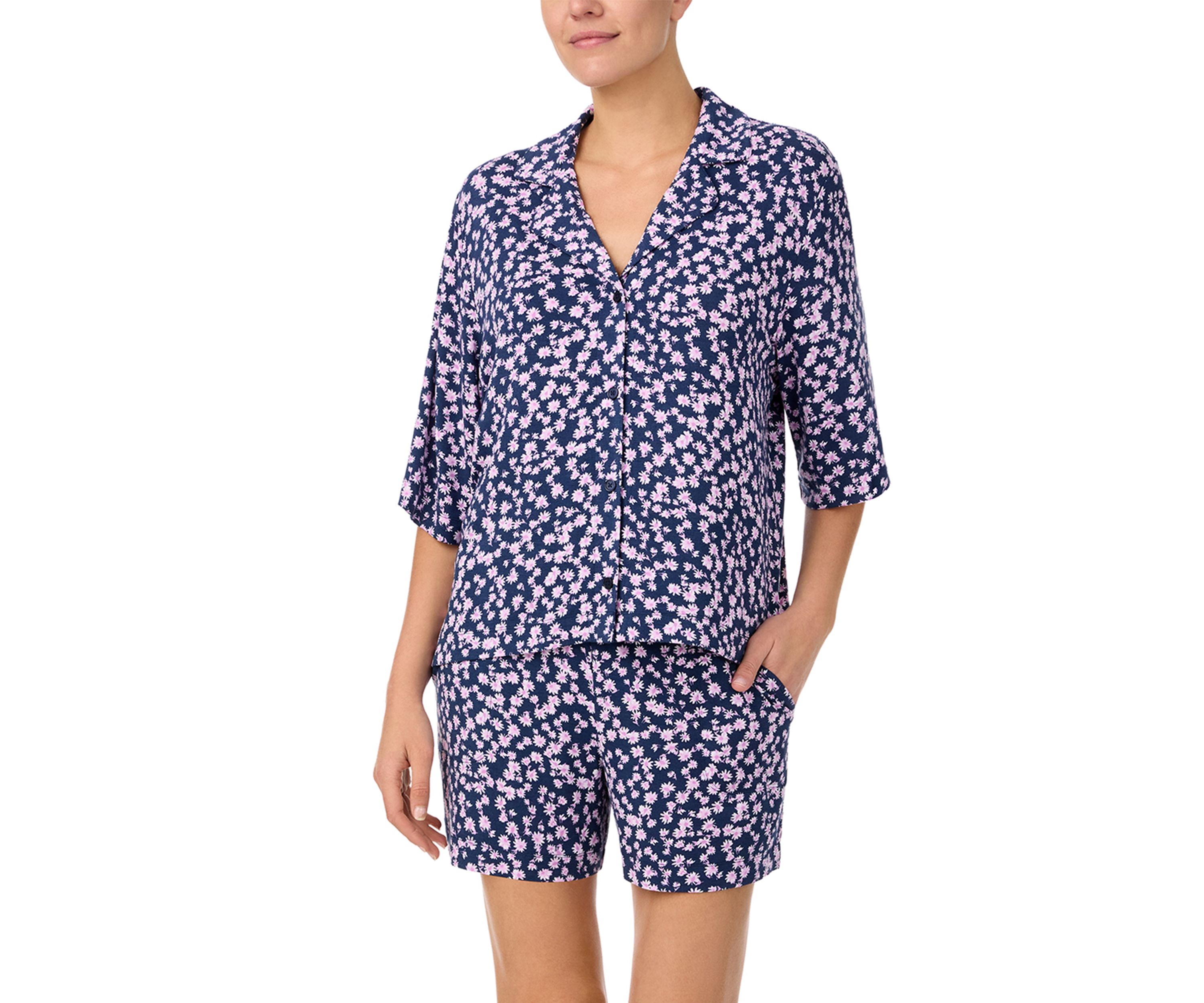 Printed Notch Pajama Set 