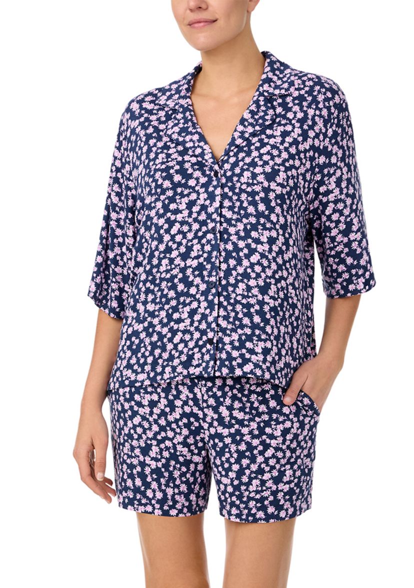 Printed Notch Pajama Set 