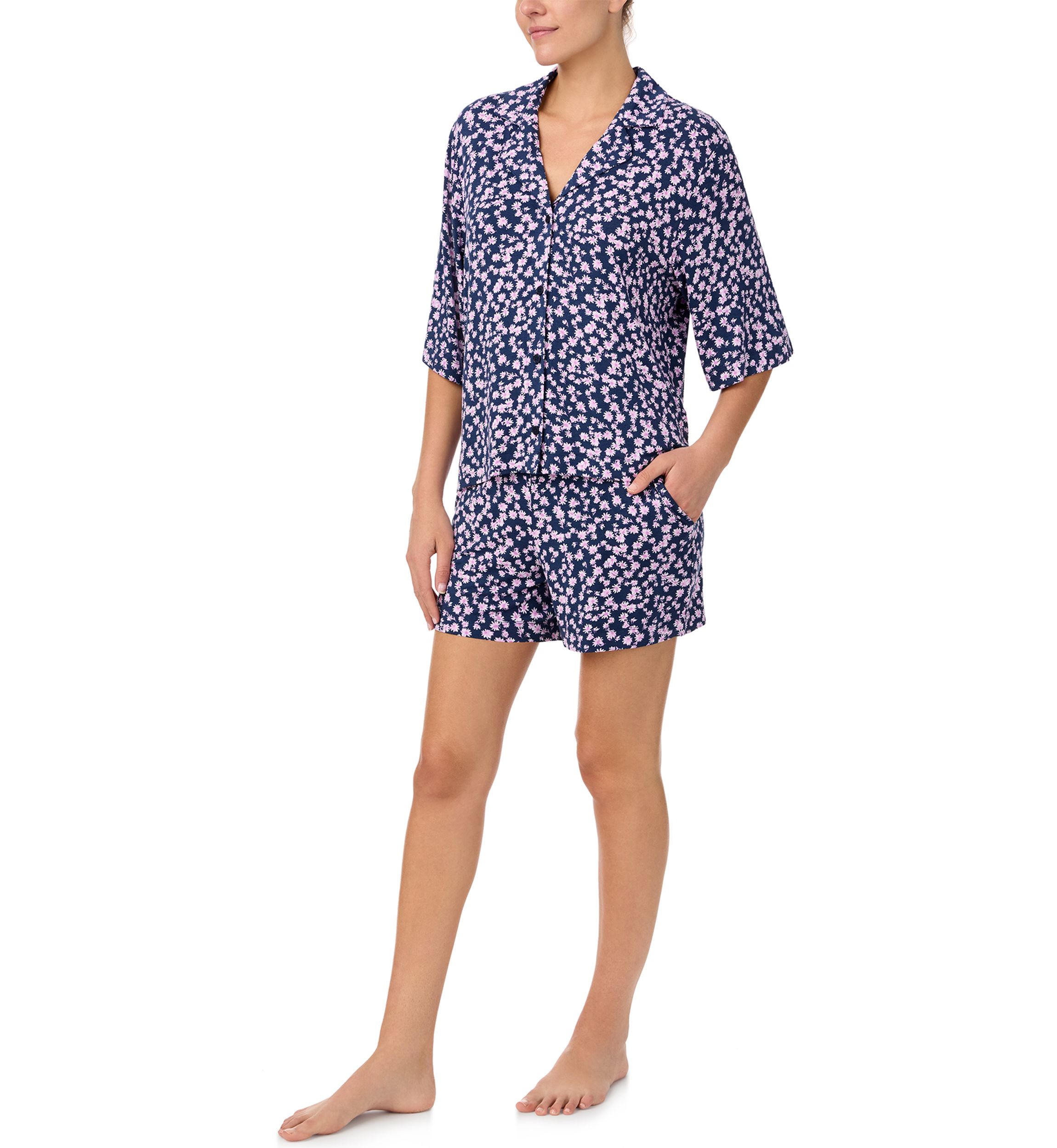 Printed Notch Pajama Set 