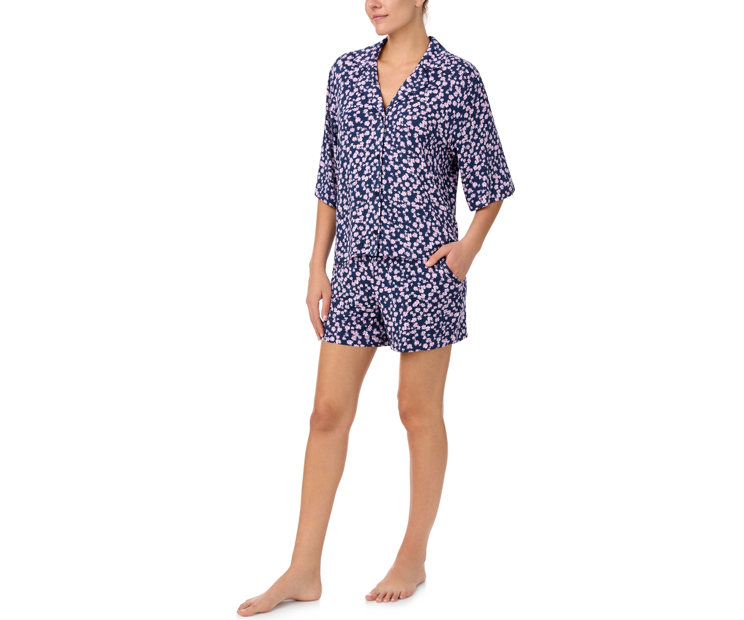 Printed Notch Pajama Set 