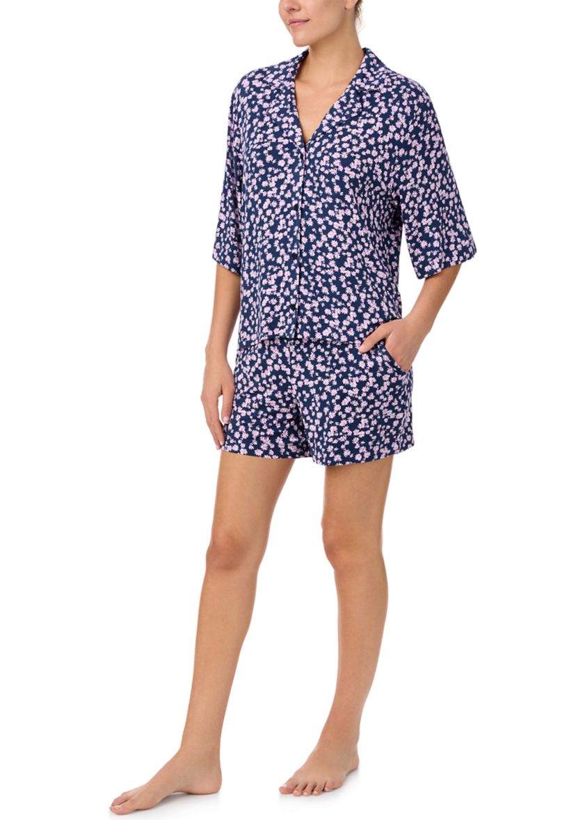 Printed Notch Pajama Set 
