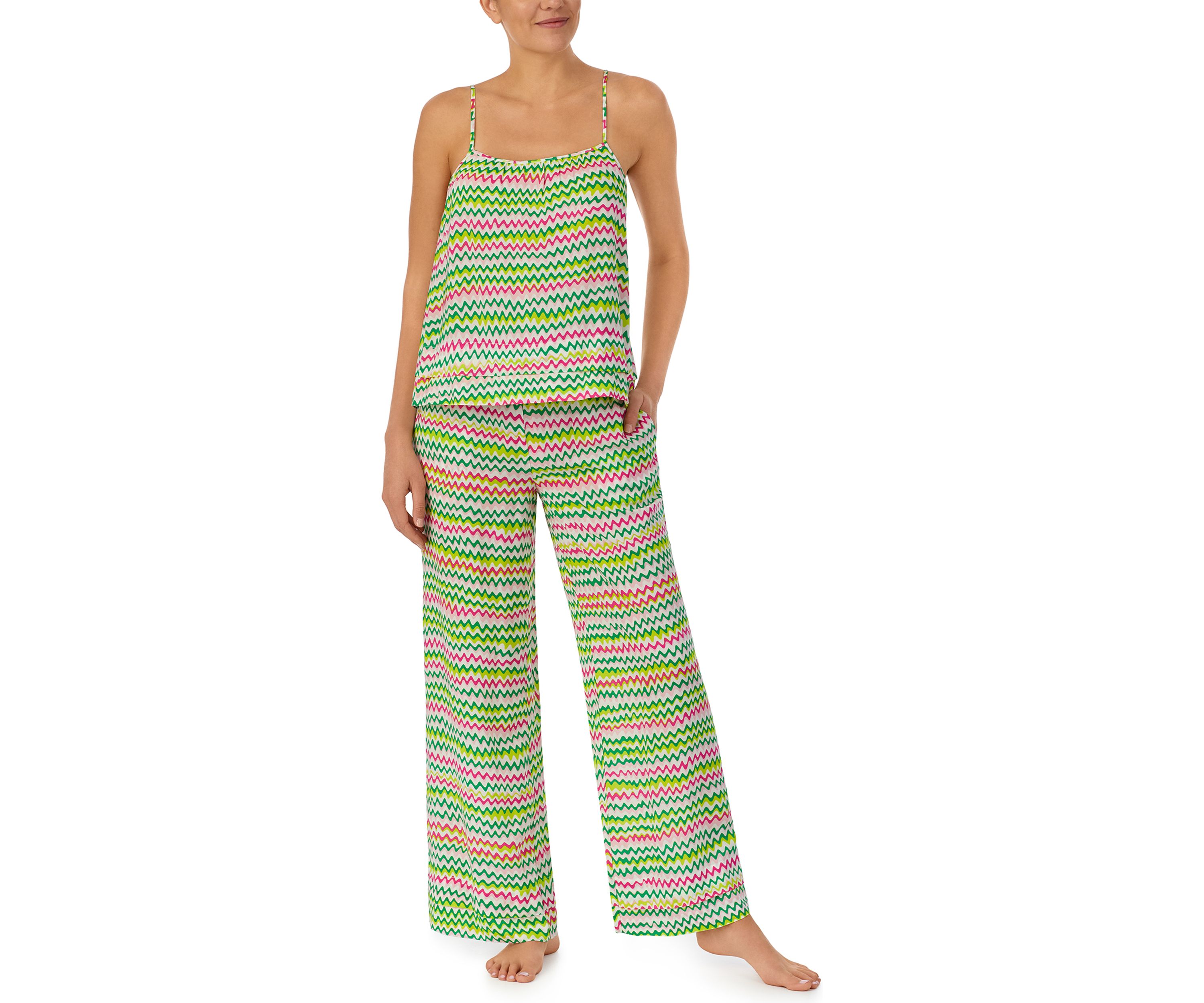 Printed Woven Cami Top and Pants Pajama Set