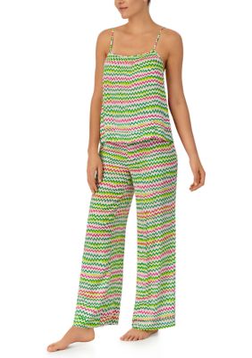 Printed Woven Cami Top and Pants Pajama Set