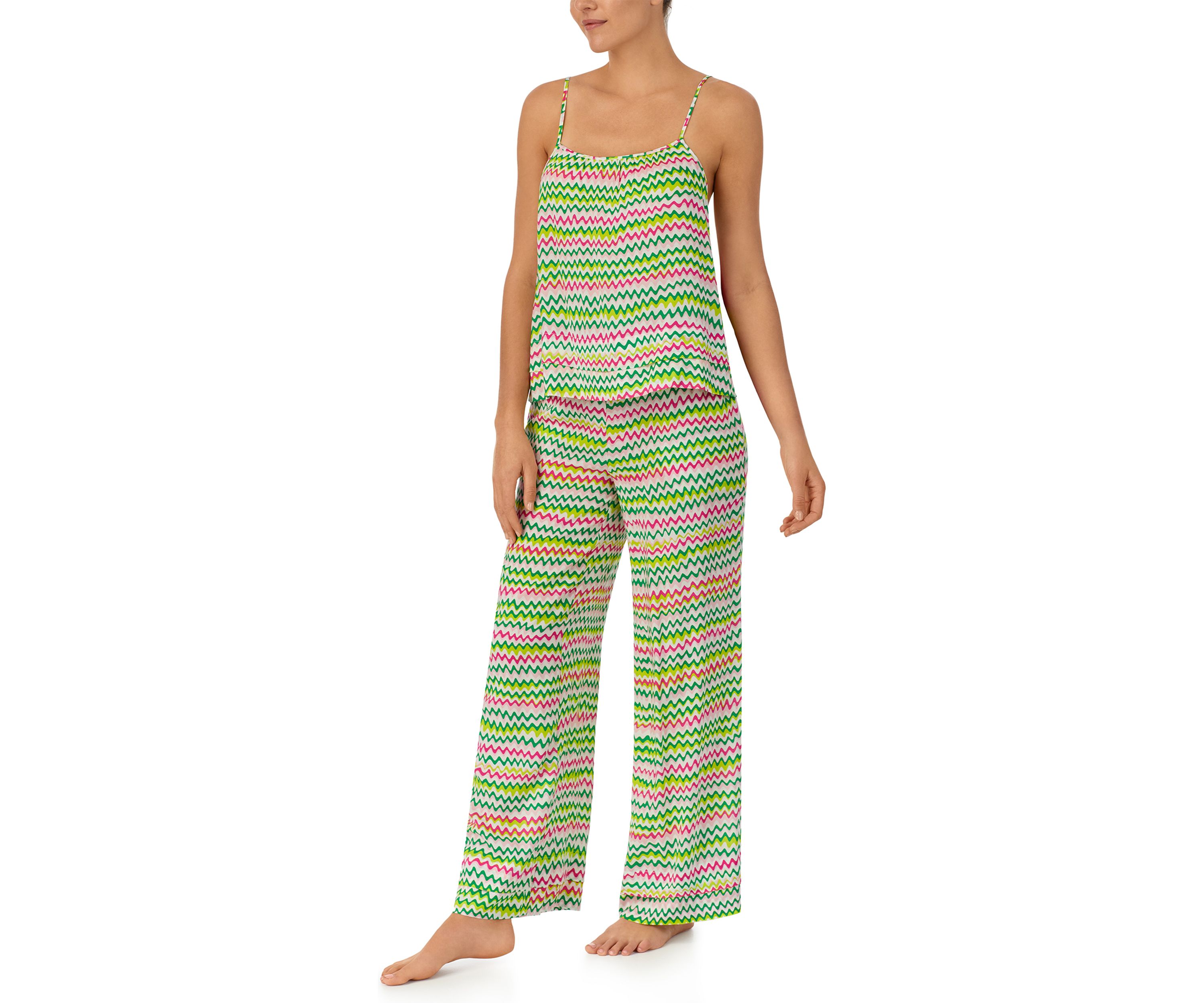 Printed Woven Cami Top and Pants Pajama Set