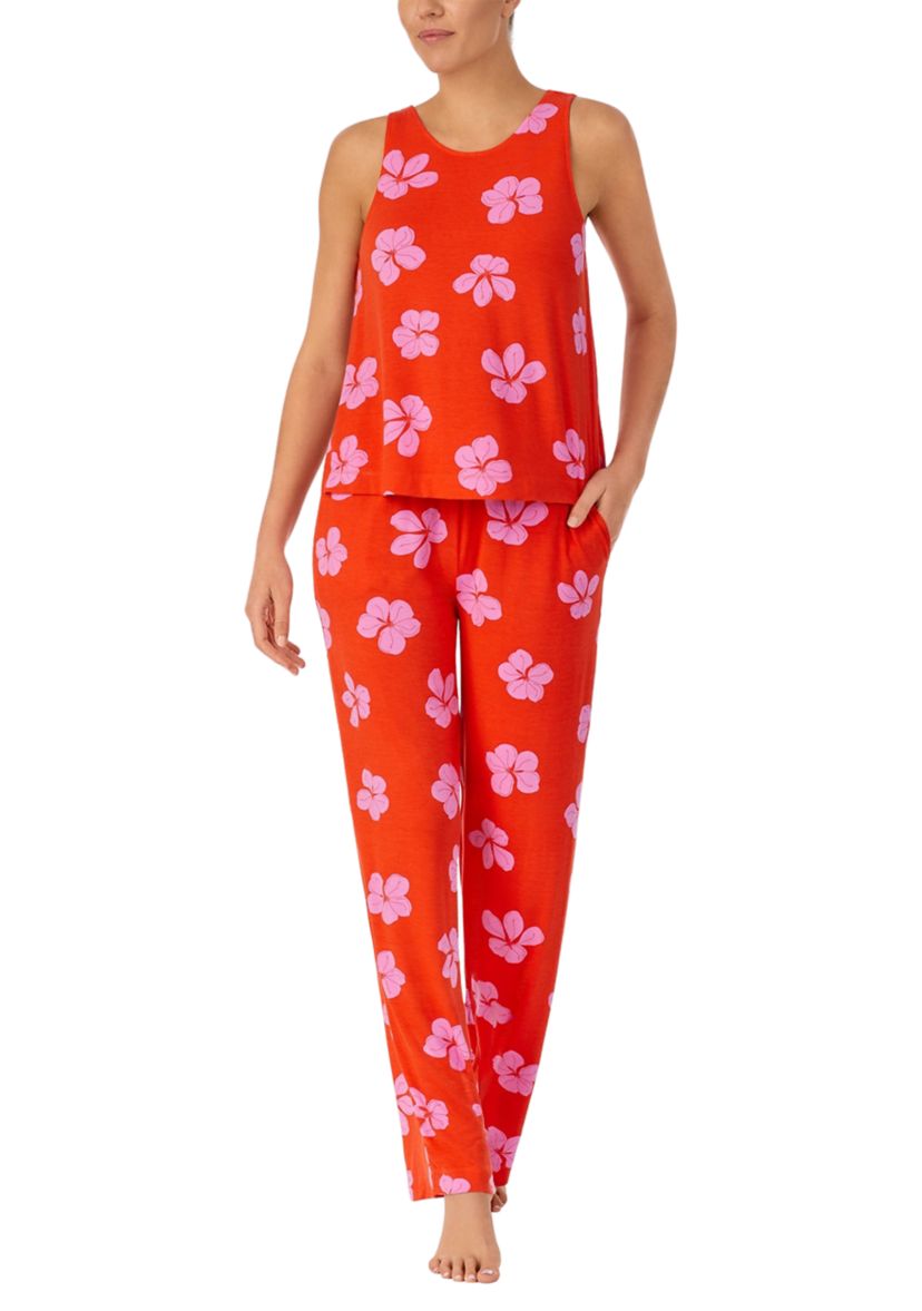 Womens High Waisted Printed Pajama Set
