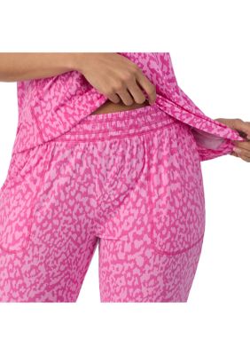 Printed Knit T-Shirt and Joggers Pajama Set